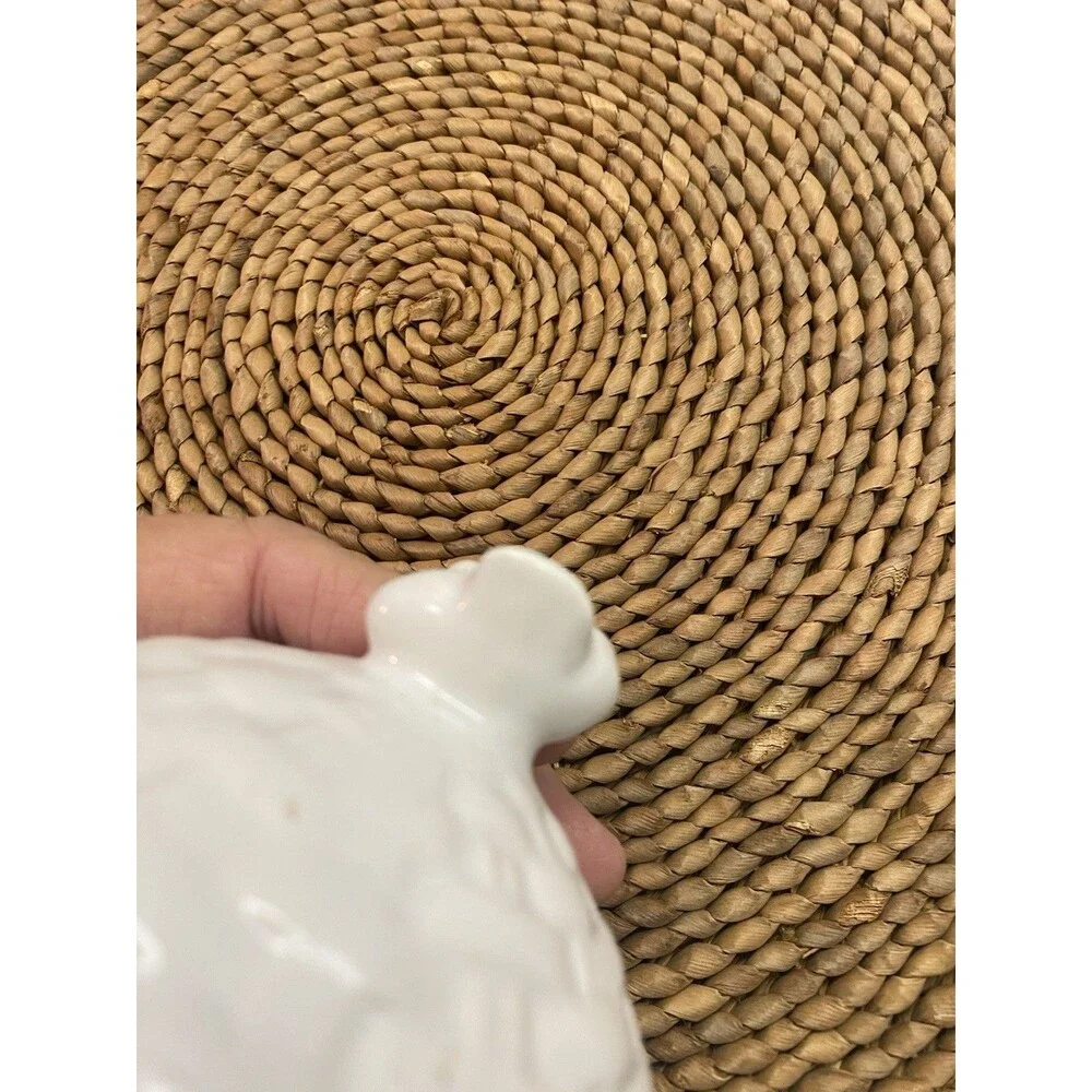 Market Finds White Ceramic Honey Pot w/ Lid & Dipper, 7.5 oz Farmhouse
